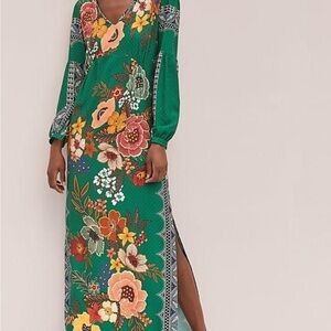 Floral Green Maxi Dress